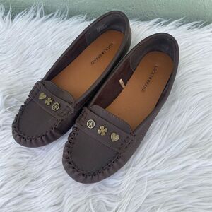 Lucky Brand Women's Brown Moccasin Loafers with Charms Size 8